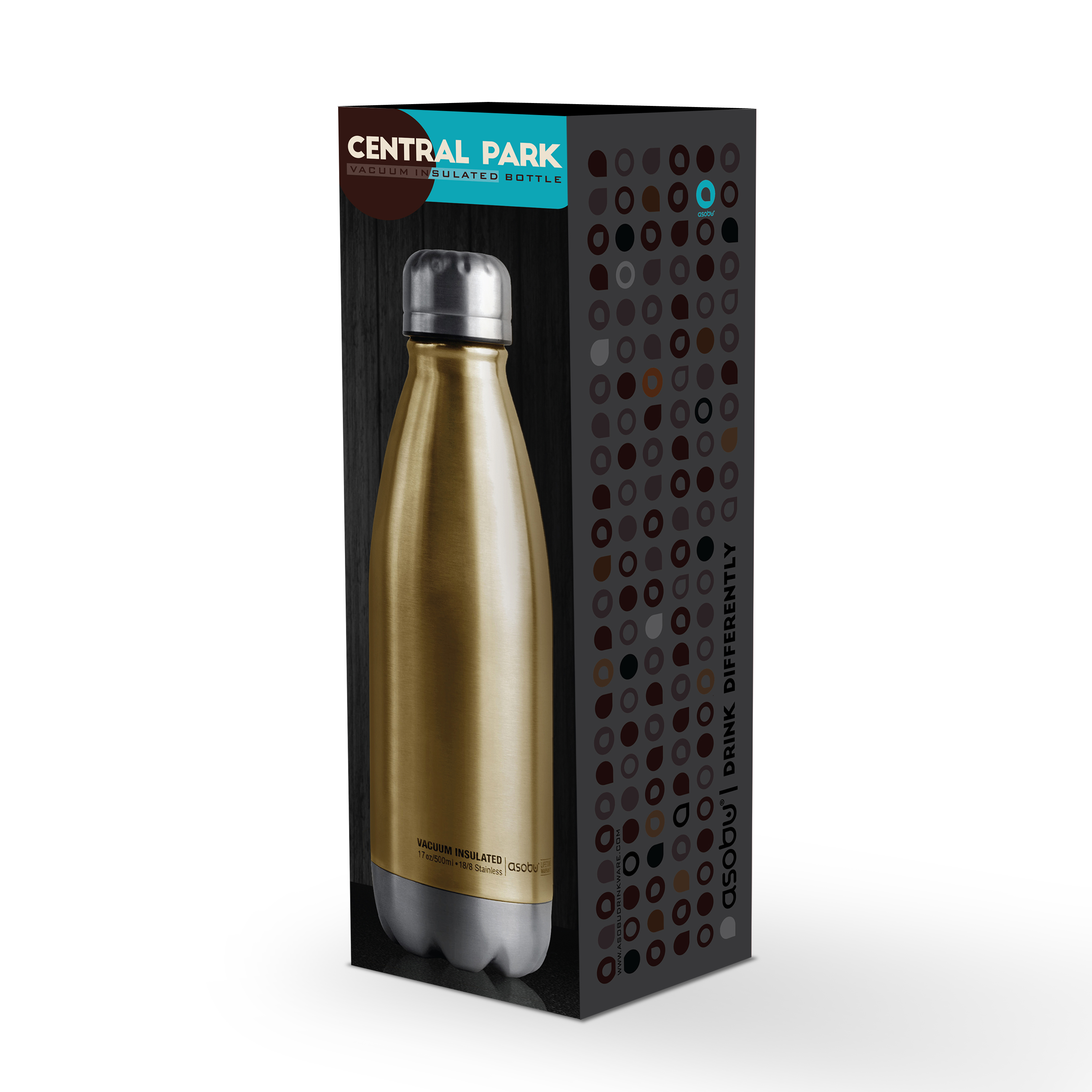 Термобутылка CENTRAL PARK, 510 мл, черная/медь-2