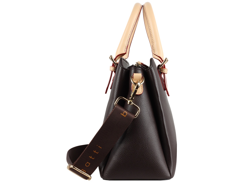 Сумка женская BUGATTI Ella, тёмно-коричневая, полиуретан, 30х12х23 см-3