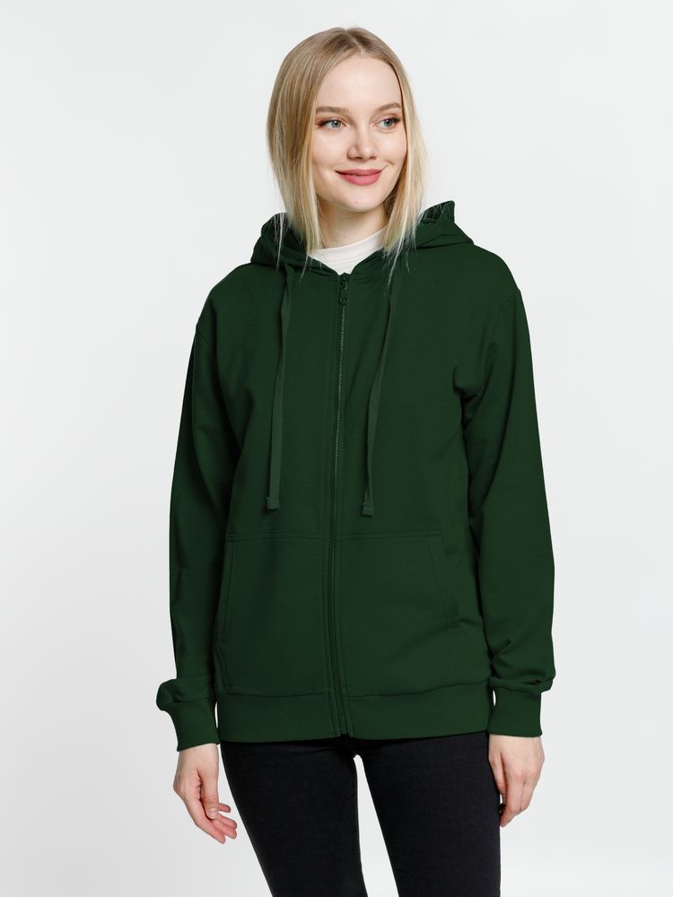 Толстовка на молнии с капюшоном Siverga 2.0, темно-зеленая-10