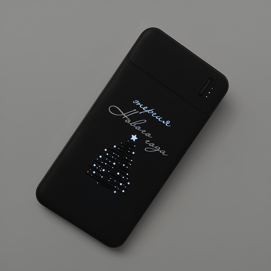 Универсальный аккумулятор Flash 10 (10000 мАч) с подсветкой и soft touch,синий,13,7х6,87х1,55 мм, синий-10