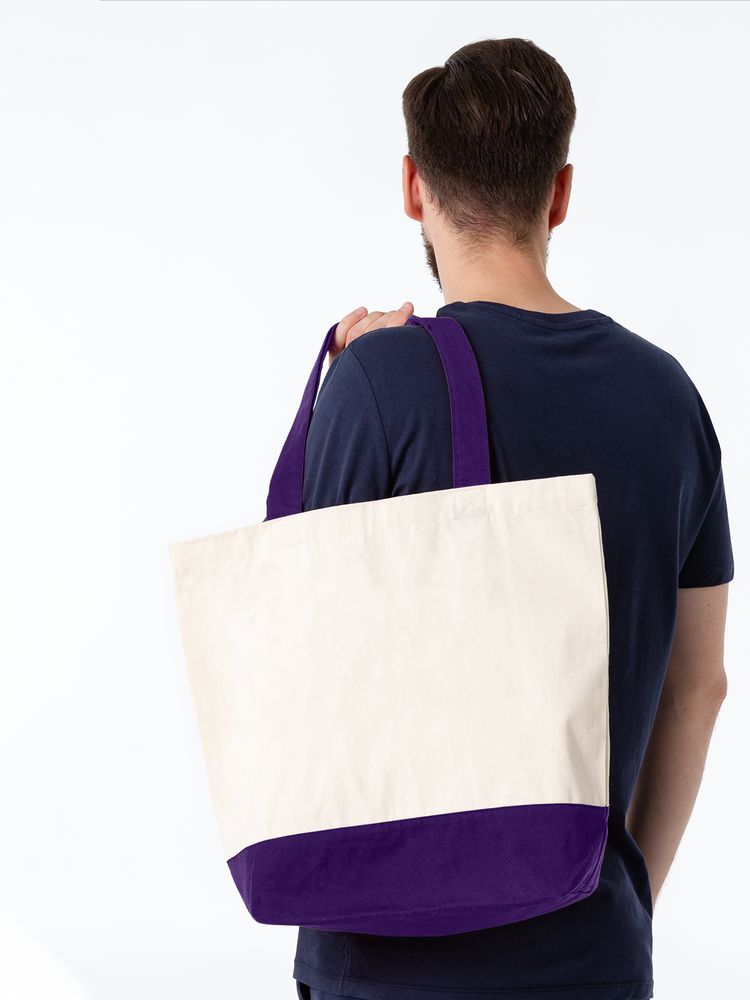 Холщовая сумка Shopaholic, фиолетовая-7