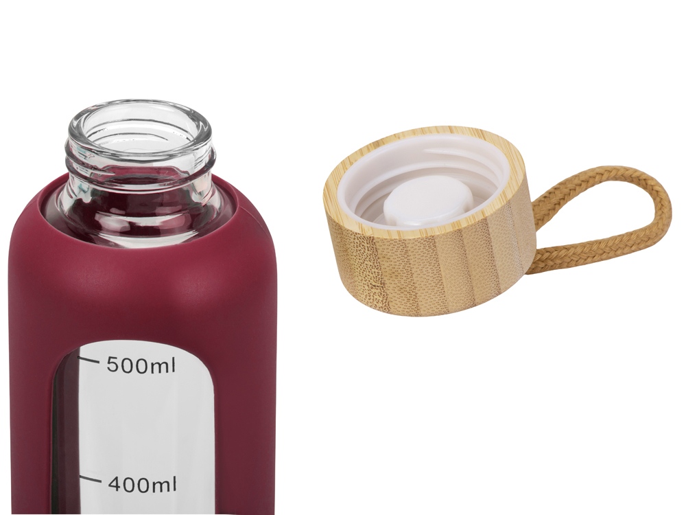 Бутылка из боросиликатного стекла Hangy, 550 мл, бургунди-5