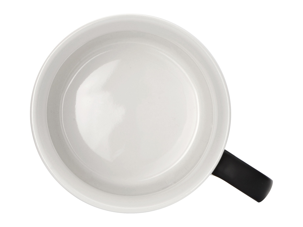 Матовая кружка Nancy 360 мл цветная снаружи, белая внутри, черный-3