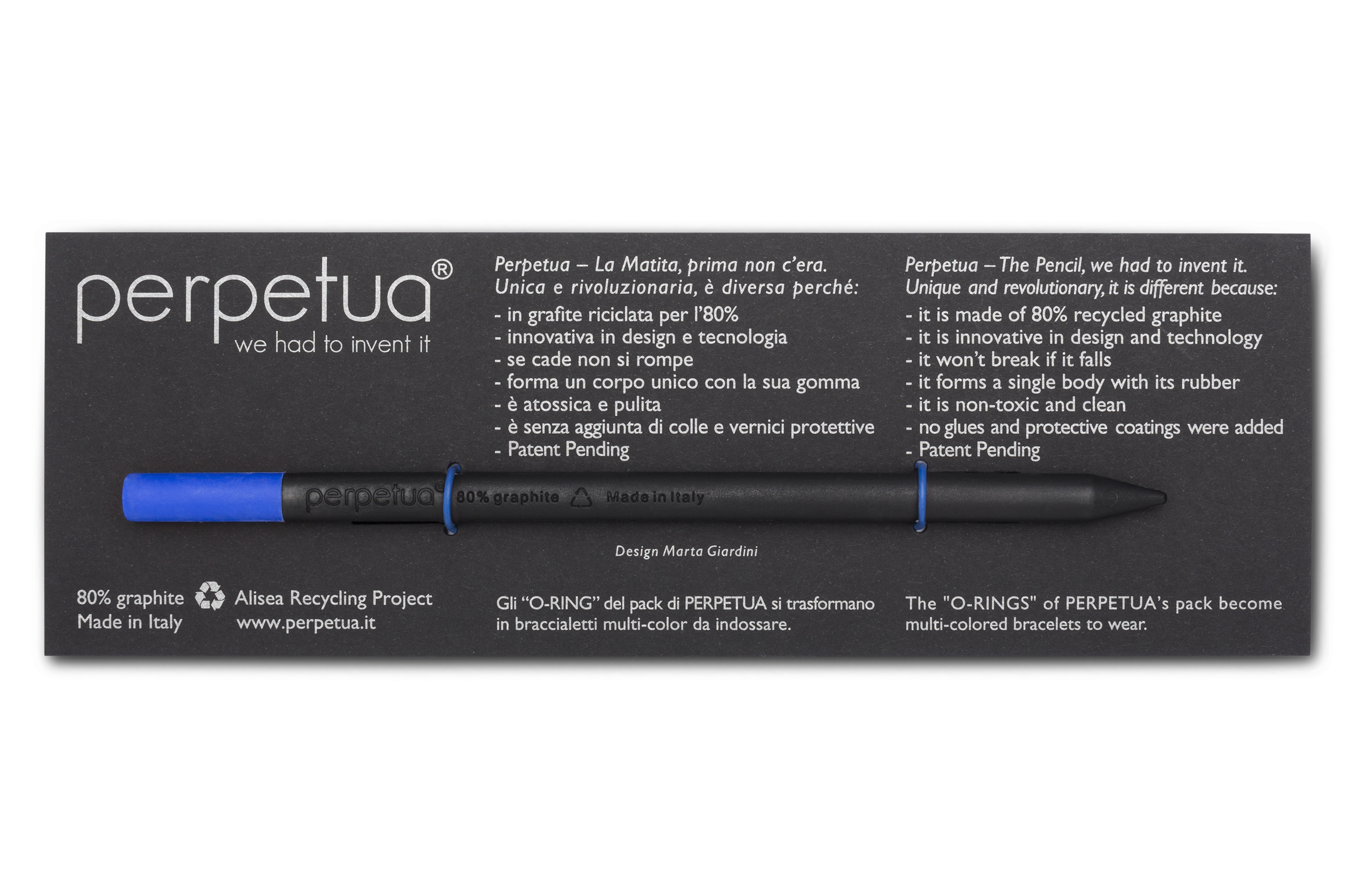 Карандаш графитовый Perpetua с синим ластиком-0