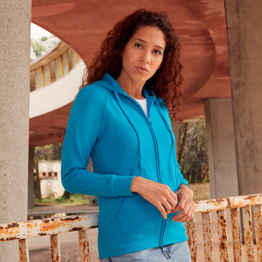 Толстовка женская без начеса LADIES LIGHTWEIGHT HOODED SWEAT 240, черный-1