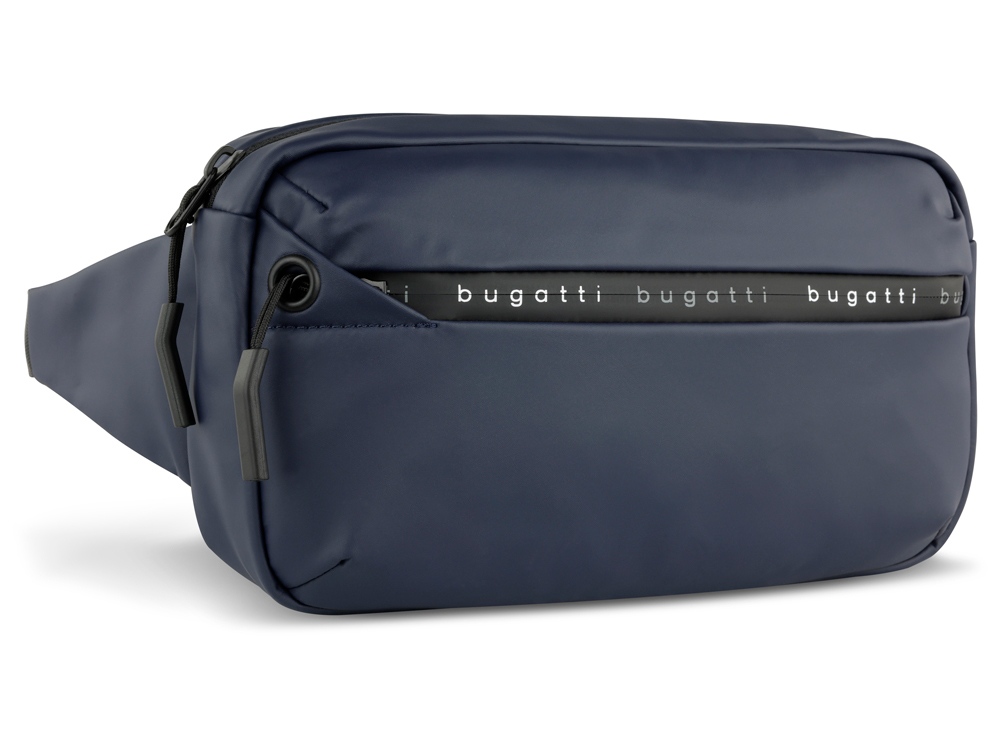 Сумка на пояс BUGATTI Blanc, синяя, тарпаулин/полиэстер, 26х5,5х13,5 см-0