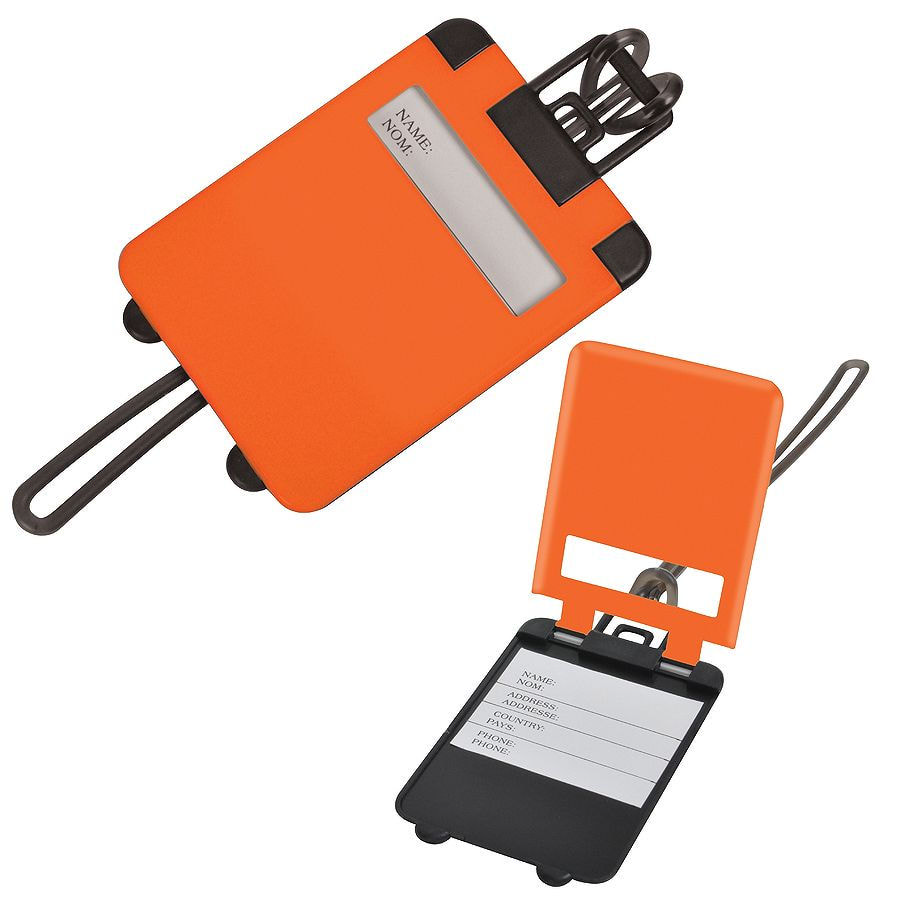 Бирка багажная  "Чемодан";  оранжевый,  5.6*7.8 см; пластик;, оранжевый-0