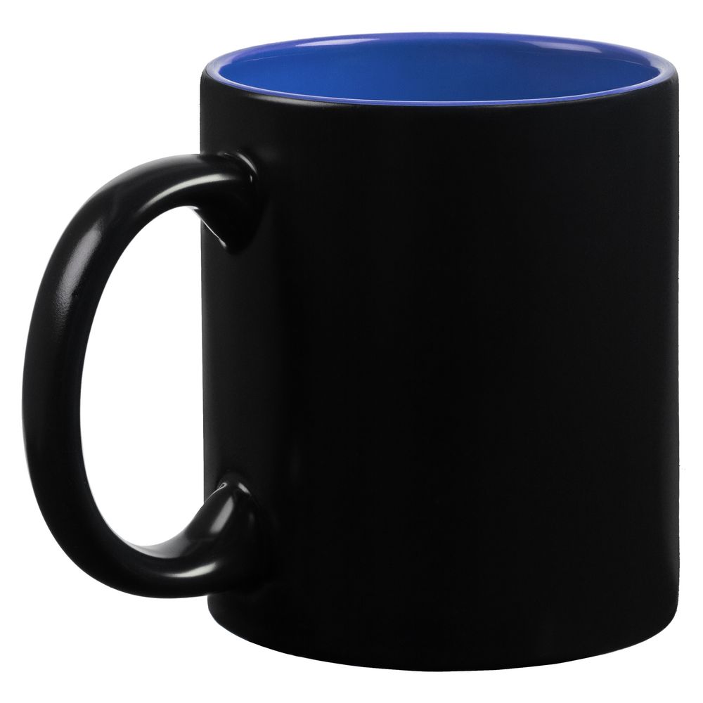 Кружка-хамелеон On Display, матовая, черная со светло-синим-2