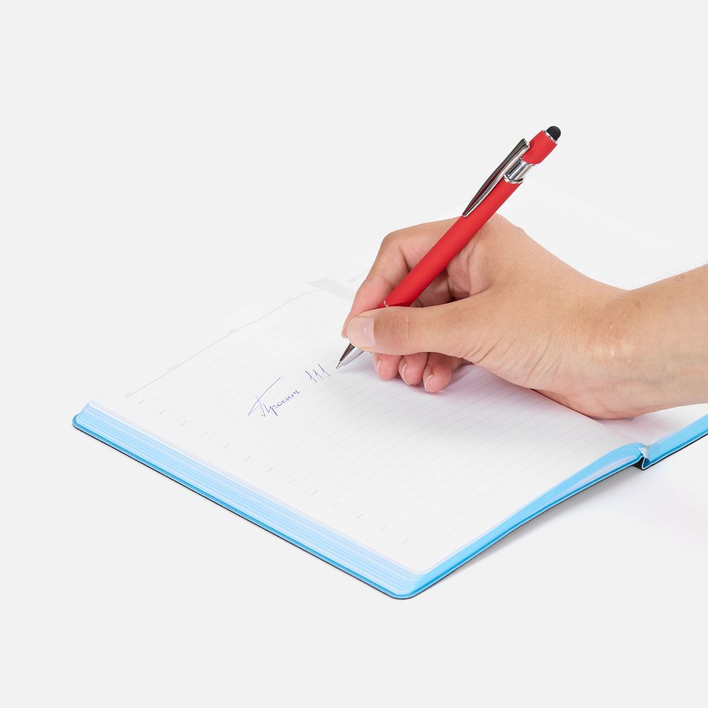 Ручка шариковая Pointer Soft Touch со стилусом, красная-2