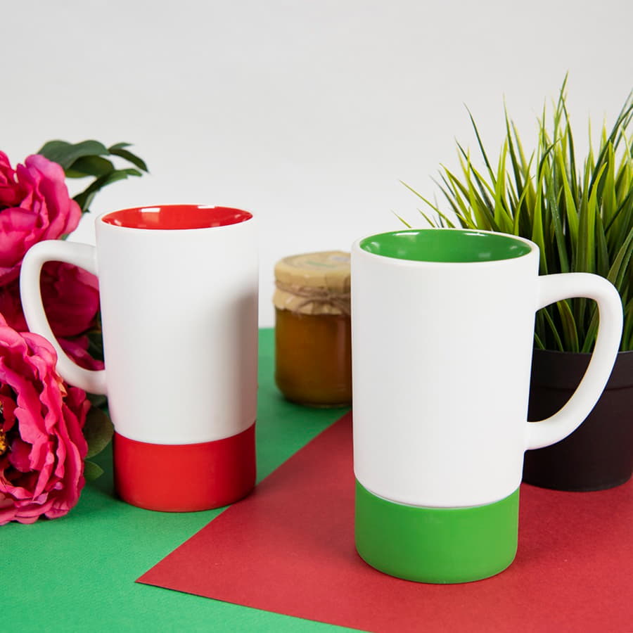 Кружка FUN 2, белый, оранжевый-12