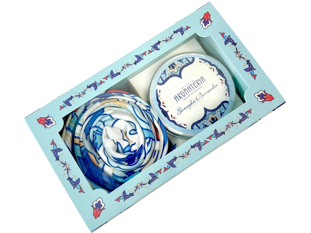 Набор: платок Арабески и свеча Загадка Востока-1