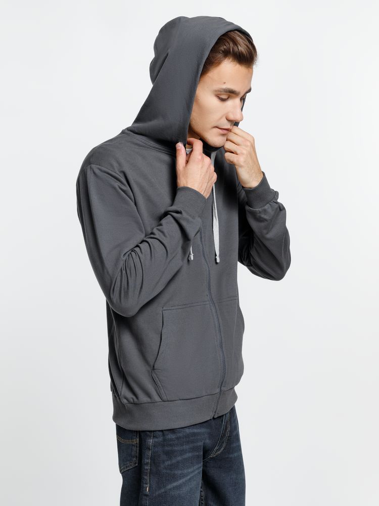 Толстовка на молнии с капюшоном Siverga, темно-серая (графит)-6