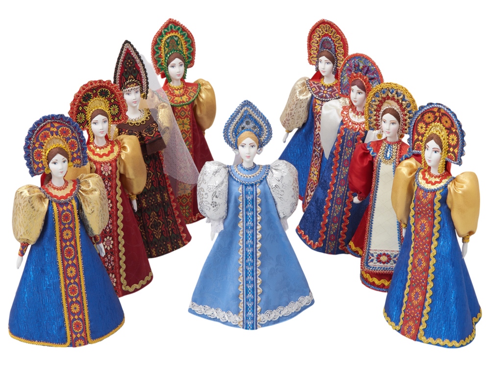 Подарочный набор: кукла фарфоровая, мед, синий-5