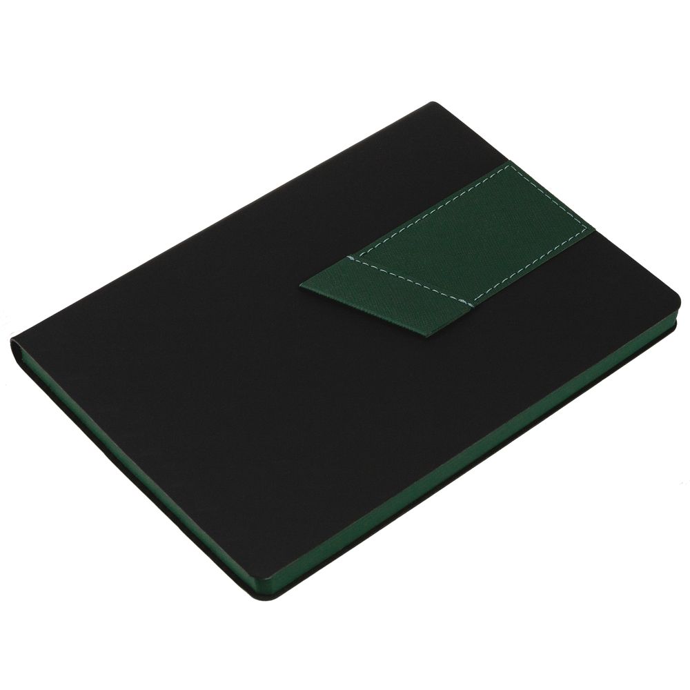 Ежедневник Bookmark, недатированный, черный с зеленым-1