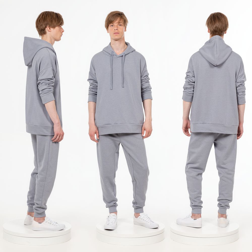 Худи унисекс H2, серое-3