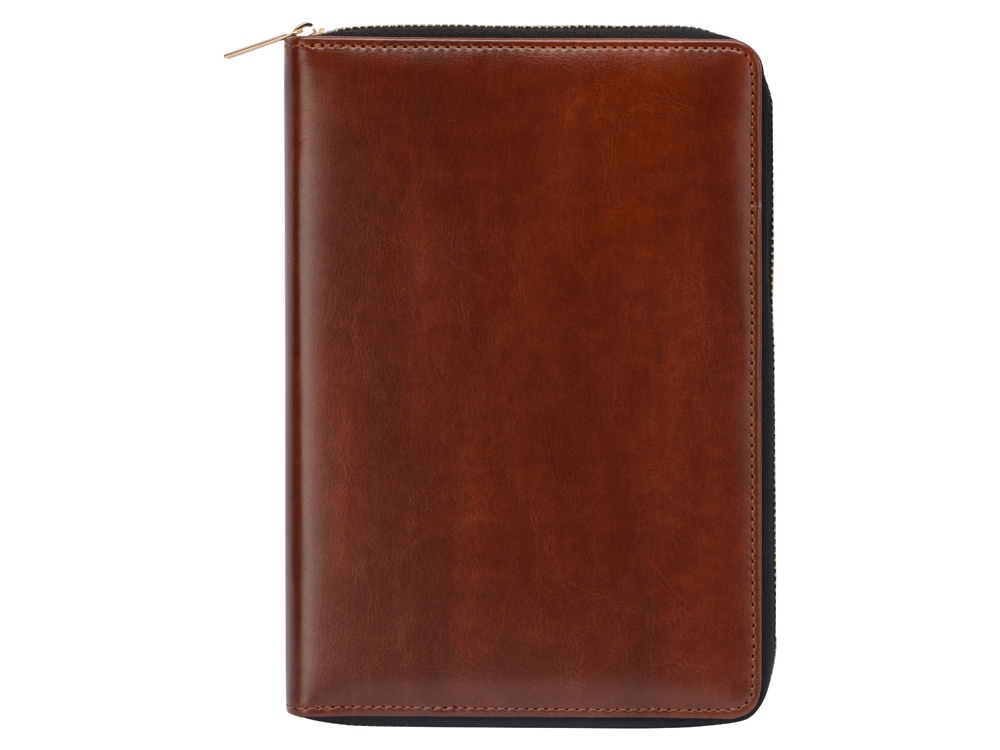 Бизнес-блокнот на молнии А5 Fabrizio, 80 листов,  коричневый-5