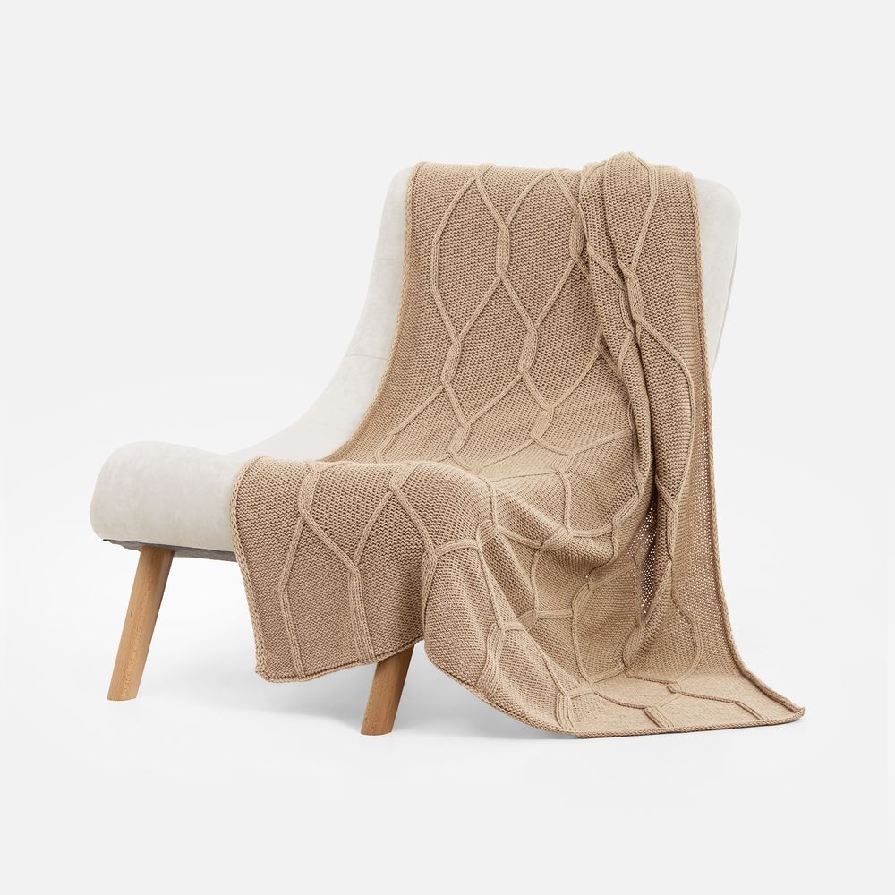 Плед Curve Verve, бежевый меланж-1