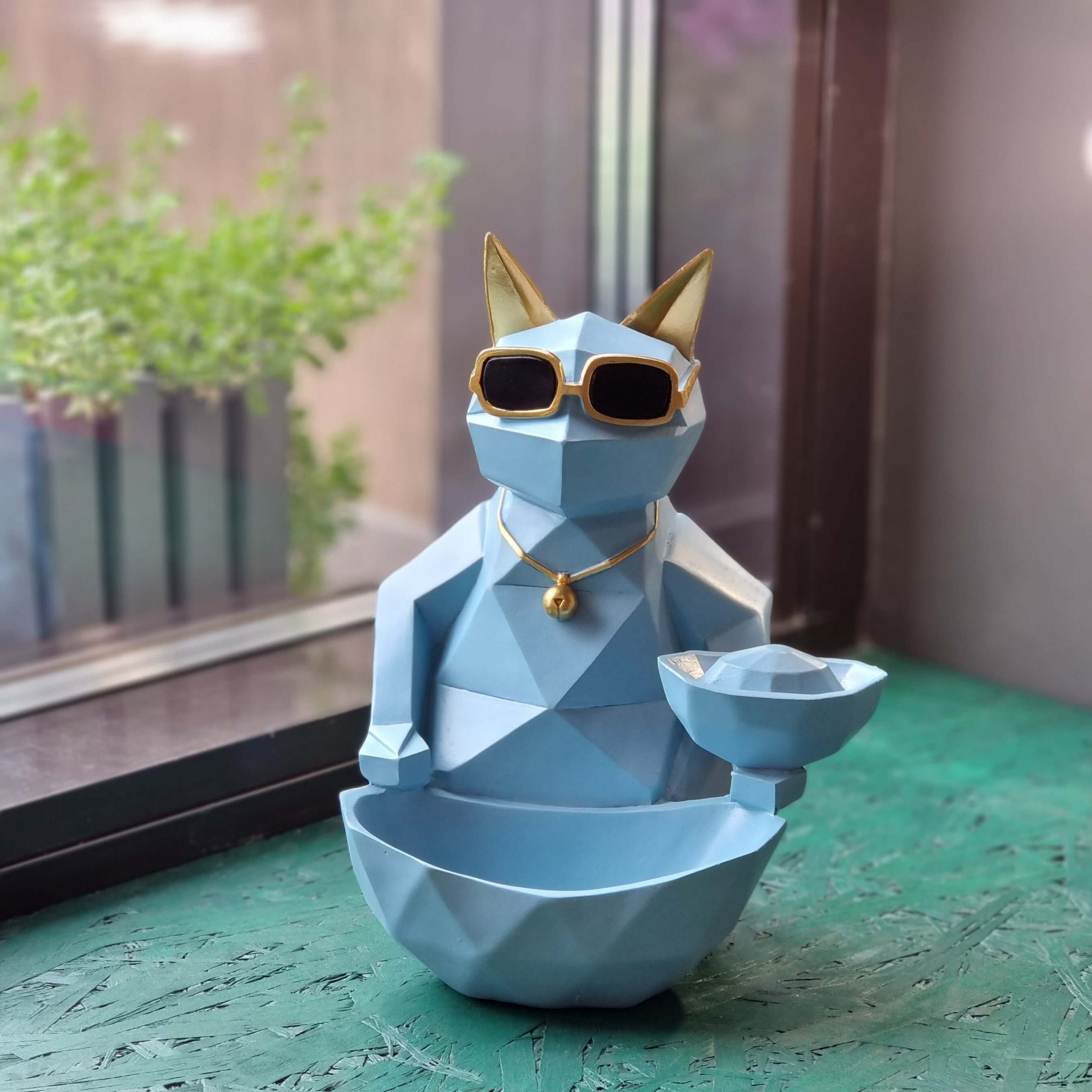 Статуэтка хранитель Кот фантазер, Небесный-0