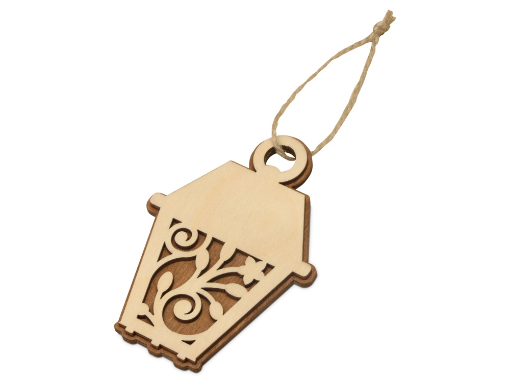 Подвеска деревянная Новогодний фонарик-0