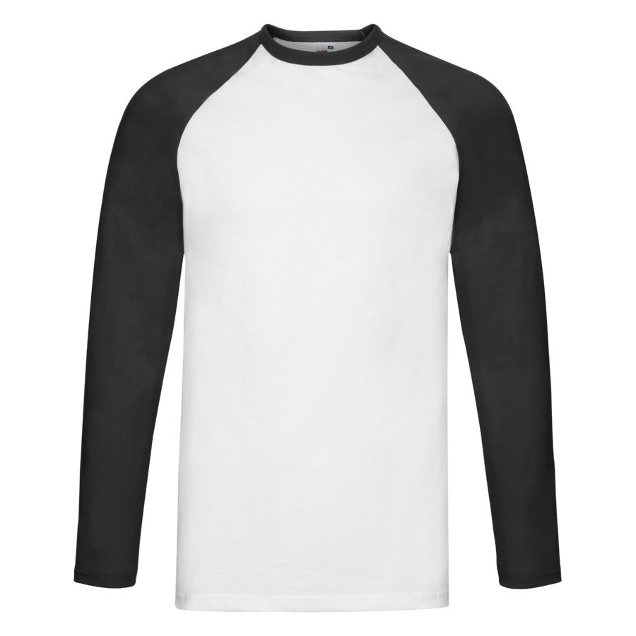 Футболка "Long Sleeve Baseball T", S, белый, черный-0
