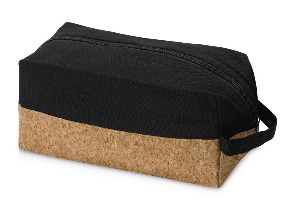 Несессер Corky хлопковый с пробковой вставкой, черный-1