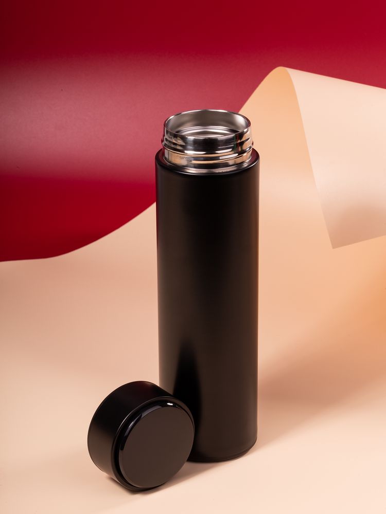 Смарт-бутылка с заменяемой батарейкой Long Therm, черная-5