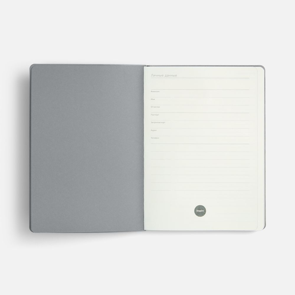 Ежедневник Doppio, недатированный, черный с серым-4