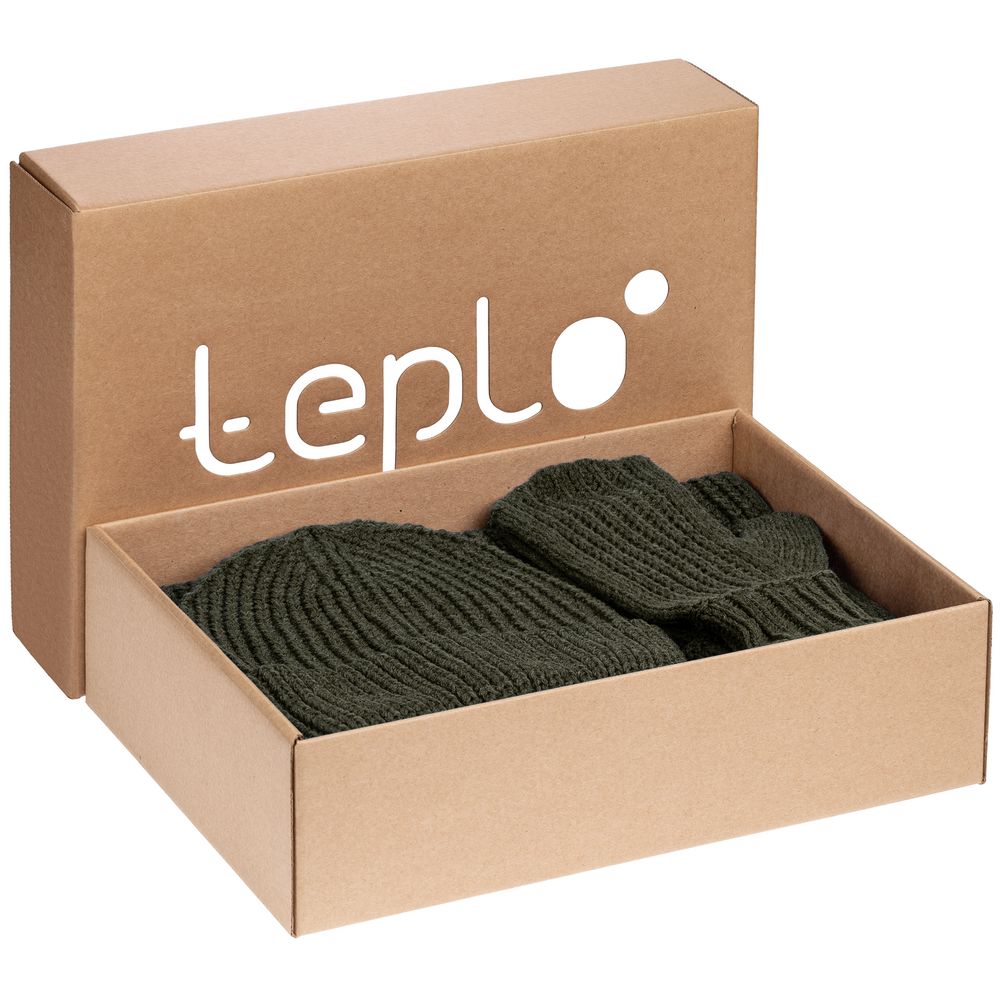 Набор Nordkyn с шарфом, зеленый (оливковый)-0