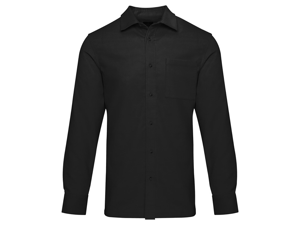 Alum вельветовая рубашка унисекс - сплошной черный-1