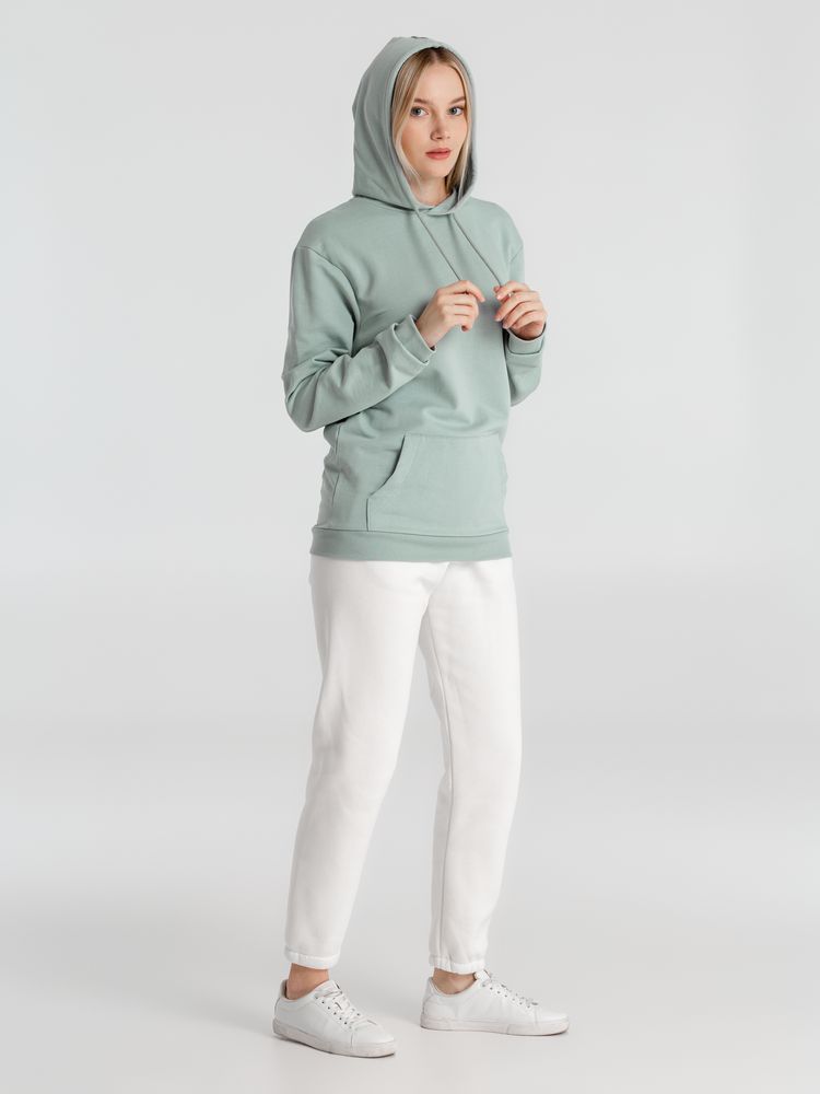 Толстовка с капюшоном унисекс Hoodie, серо-зеленая-5