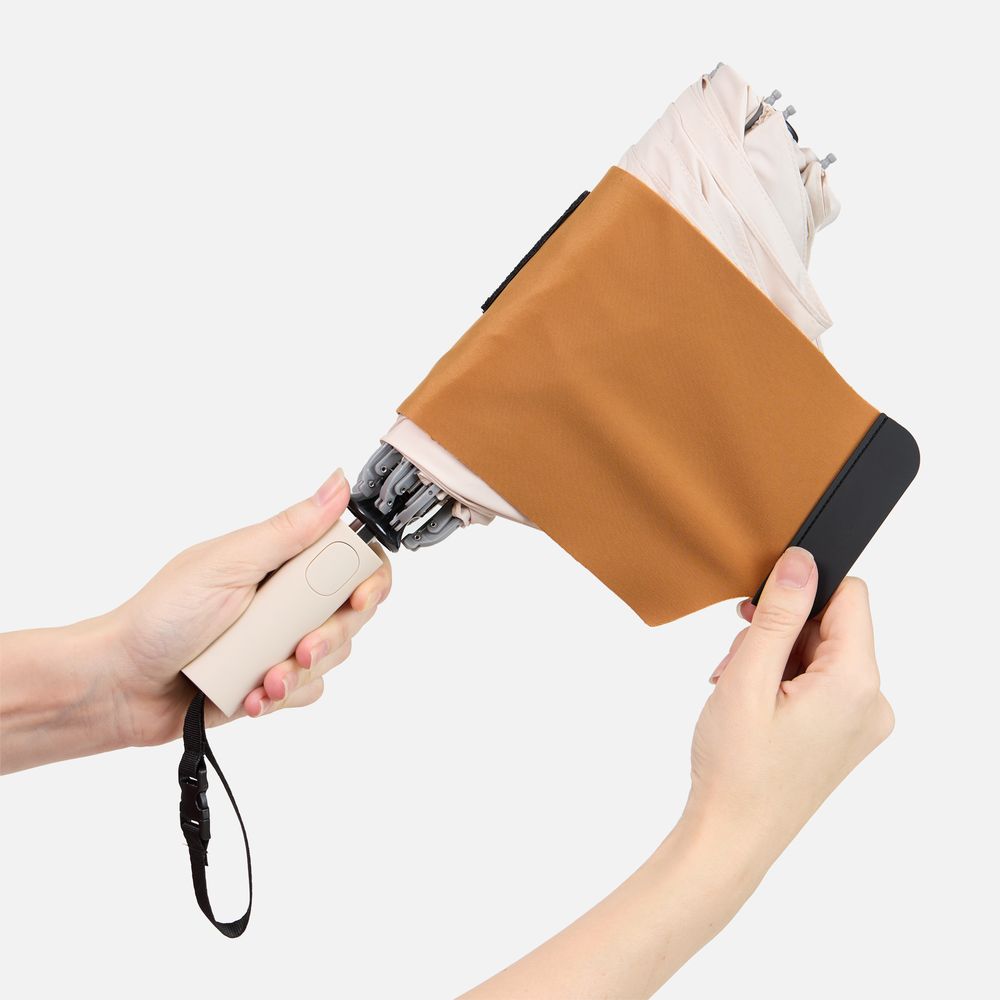 Зонт обратного сложения Easyroll, бежевый-3