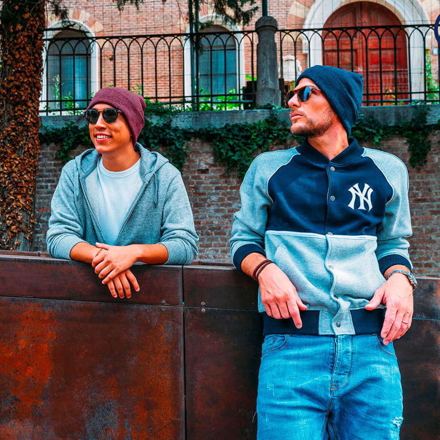 Шапка вязаная двойная WIND с отворотом, оранжевый-3