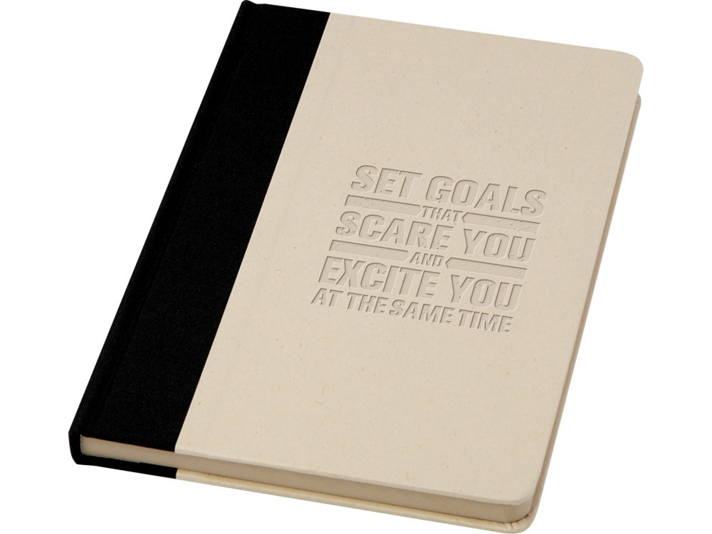 Liliana блокнот формата А5 в твердой обложке из пластика из сахарного тростника - сплошной черный-3