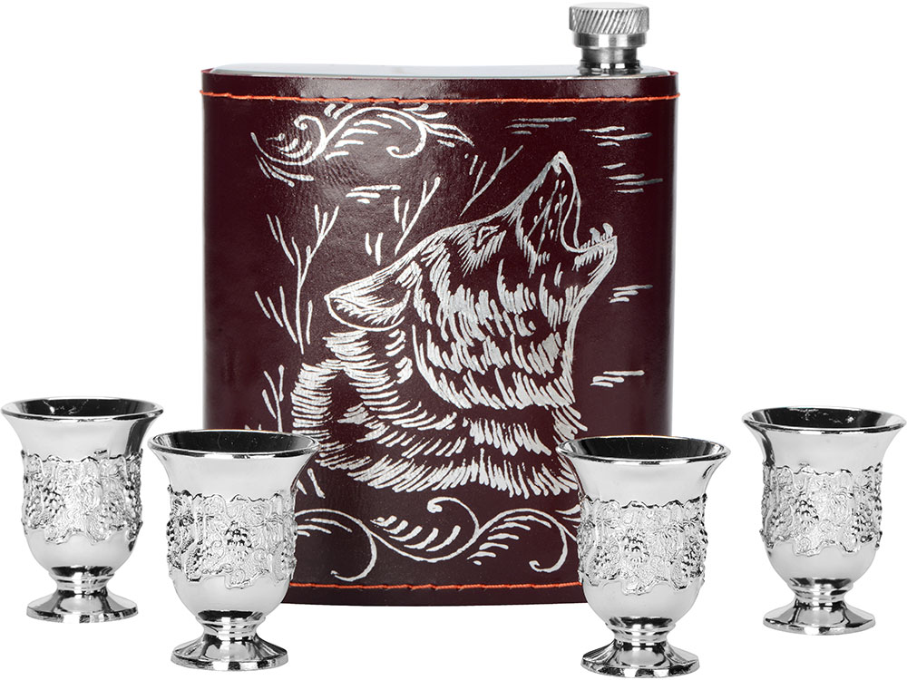 Набор Подарочный, бордовый/серебристый-1