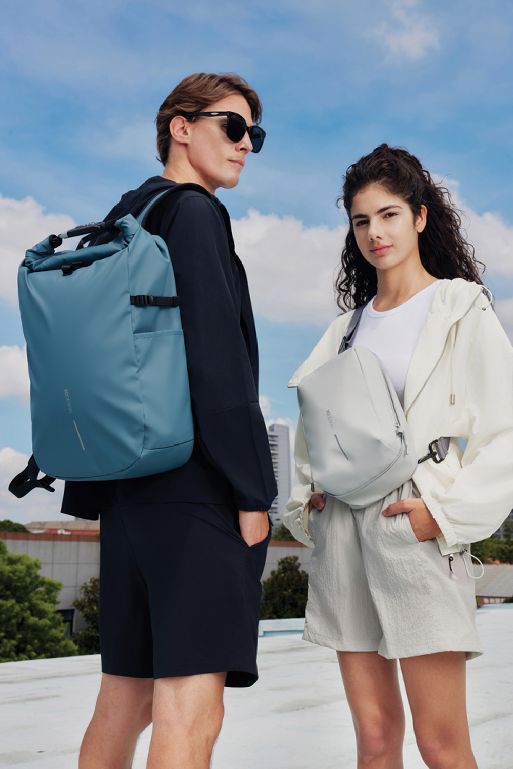 Антикражный рюкзак Urban Roll-top, голубой-5
