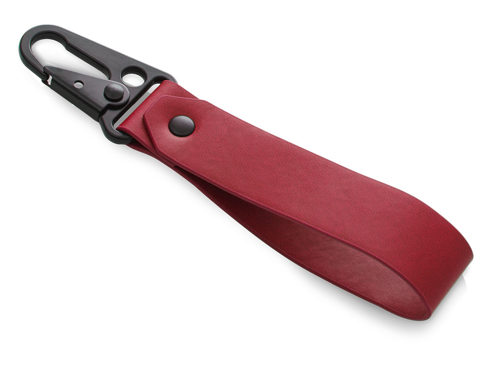 Брелок-ремувка из эко-кожи с карабином Domino, красный-0