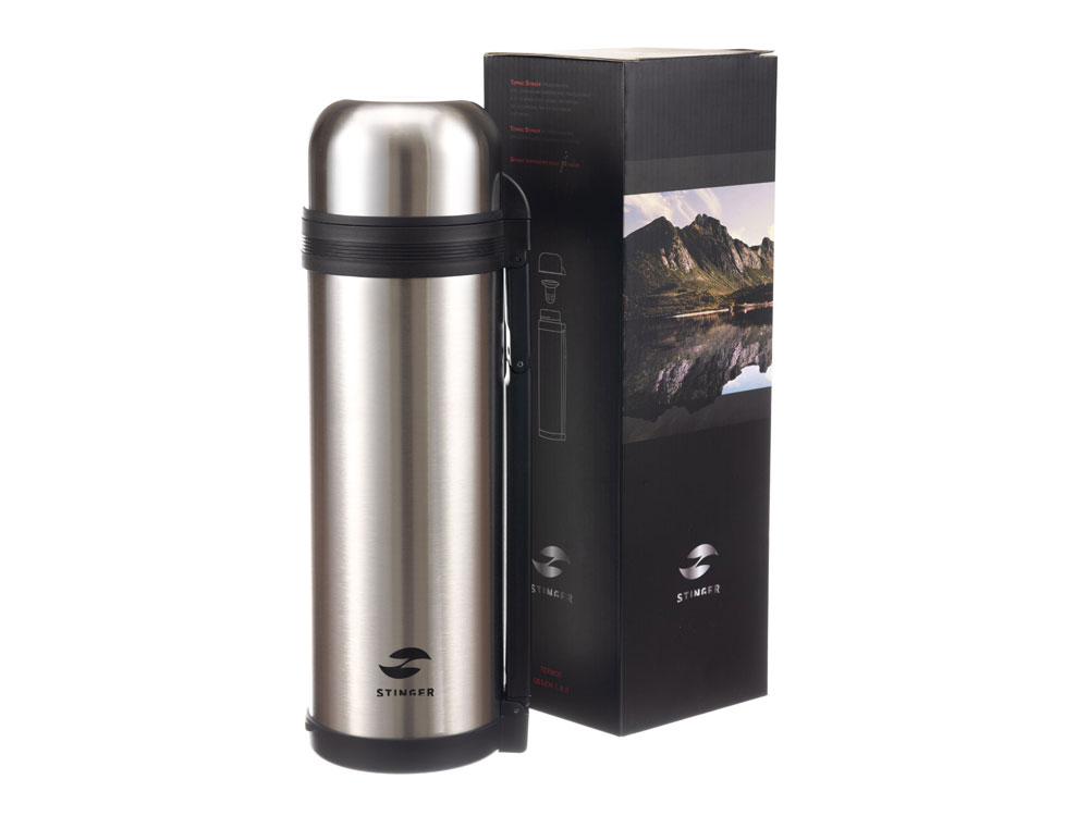 Термос Stinger, 1,8 л, широкий с ручкой, нержавеющая сталь, серебристый, 12,2 х 10,9 х 35,6 см-5