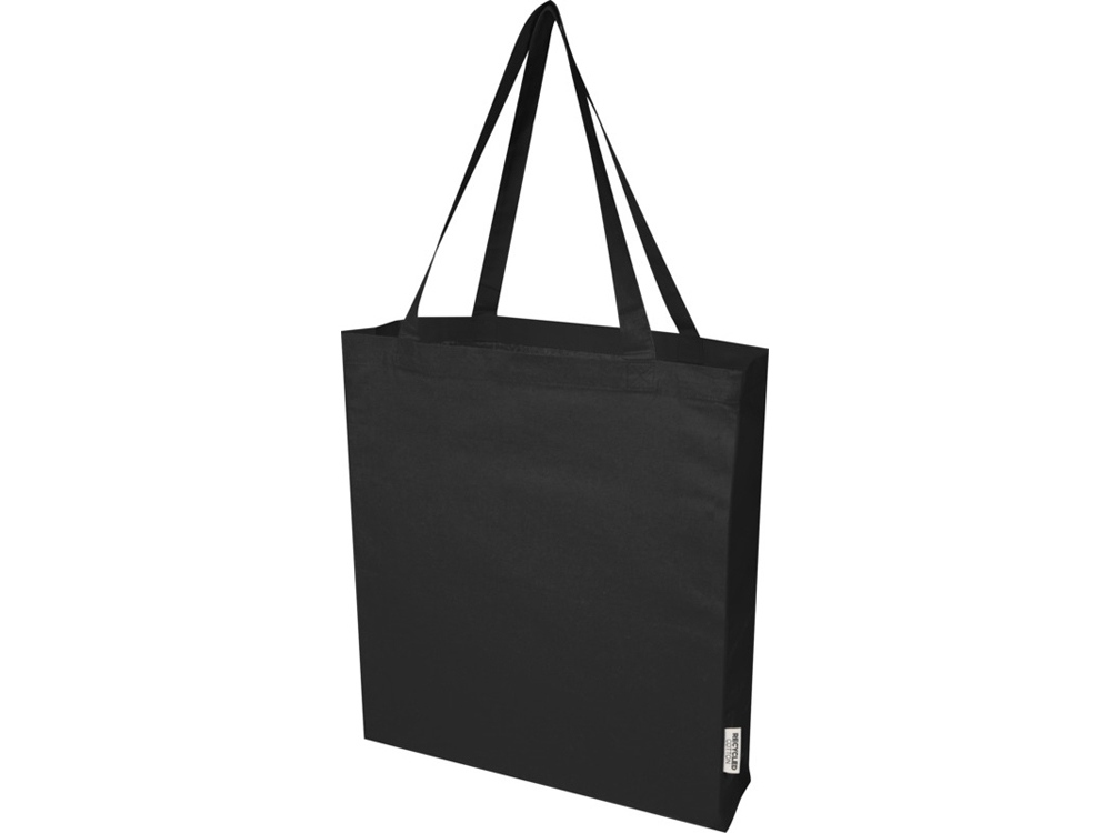 Madras эко- сумка с ластовицей из переработанного хлопка, сертифицированного согласно GRS, плотностью 140 г/м² - сплошной черный-0