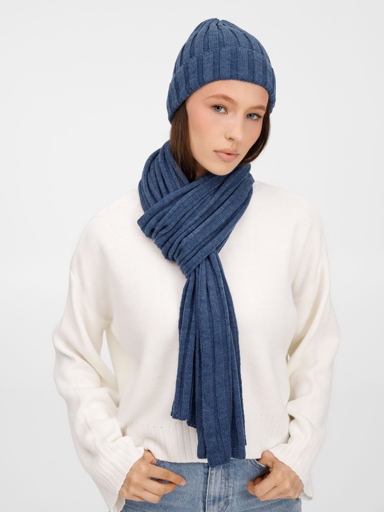 Шарф Metelitsa, синий меланж (джинс)-3