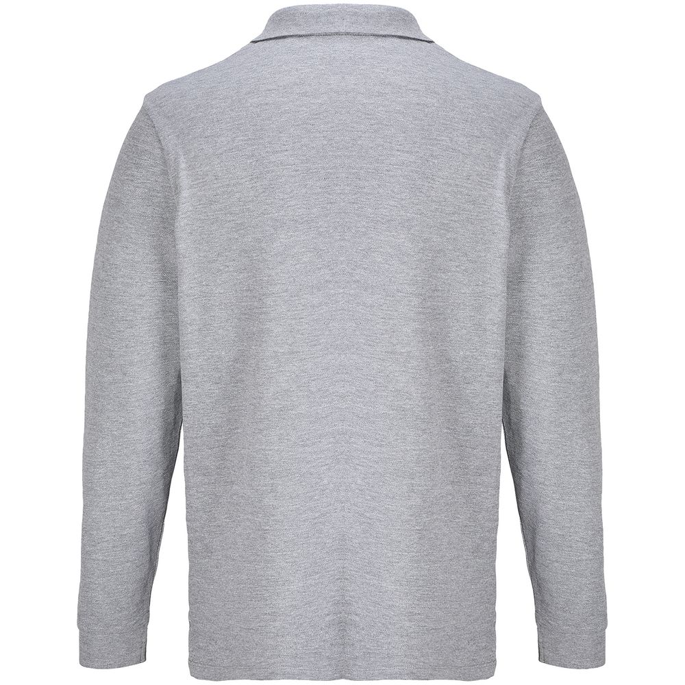 Рубашка поло унисекс с длинным рукавом Pacific LSL, серый меланж-2