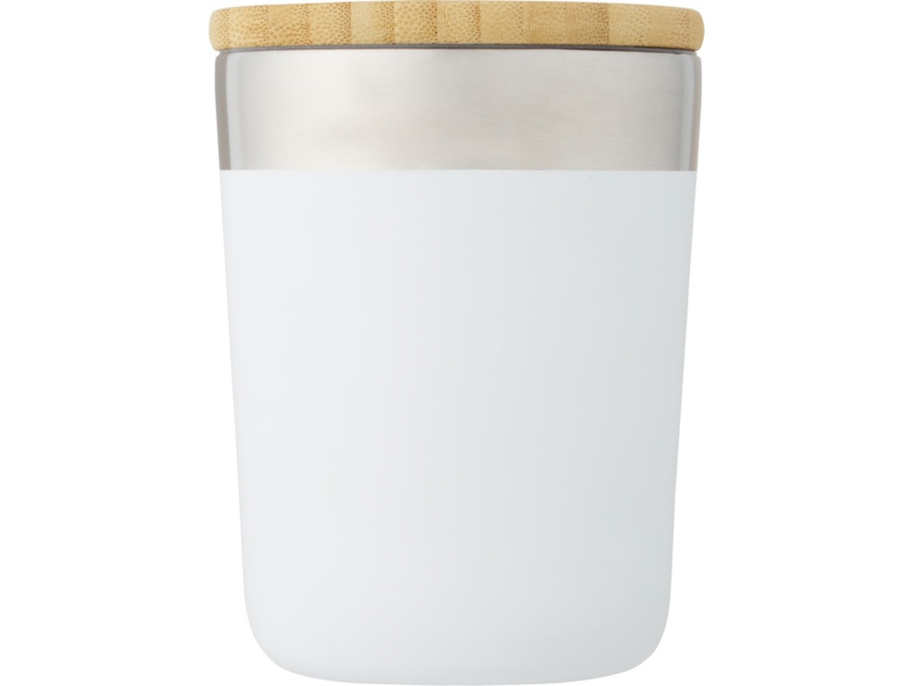 Lagan Кружка с медной вакуумной изоляцией объемом 300 мл и бамбуковой крышкой, белый-1