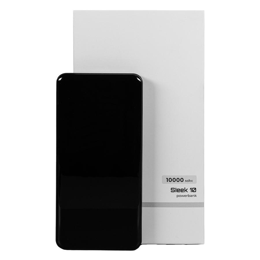 Универсальный аккумулятор Sleek 10 (10000 мАч), черный, 14х6.8х1,5 см, черный-5