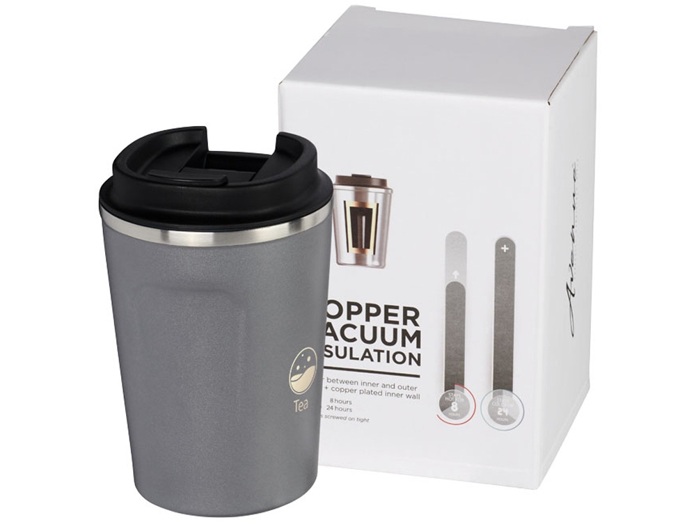 Герметичная медная вакуумная термокружка Thor объемом 360 мл, серый-4