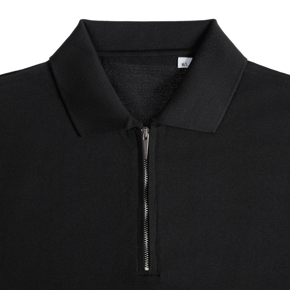 Рубашка поло мужская с длинным рукавом Terrazzo, черная-2