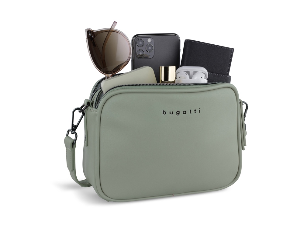 Сумка кросс-боди женская BUGATTI Almata, мятная, полиуретан, 21,5х6х15 см-4