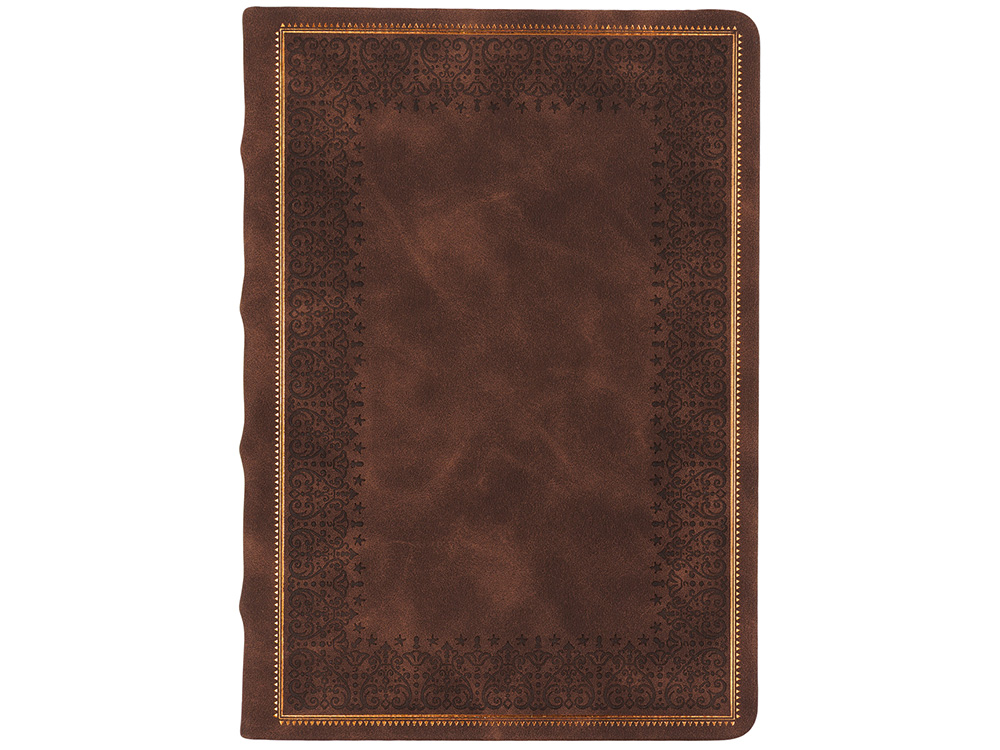 Ежедневник недатированный А5 Royal, коричневый с бронзовым срезом-1