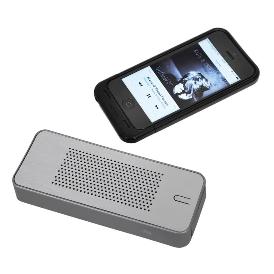 Универсальное зарядное устройство c bluetooth-стереосистемой "Music box" (4400мАh), серый-3