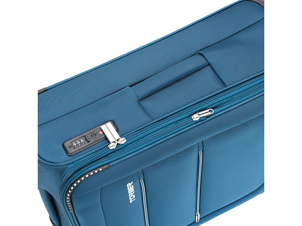 Чемодан TORBER ВИВИ, синий, полиэстер, 44 х 25 х 67 см, 63 л-8