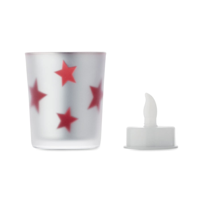 Свеча новогодняя, красный-5