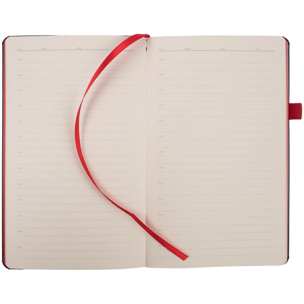 Ежедневник Ton, недатированный, черный с красным-4